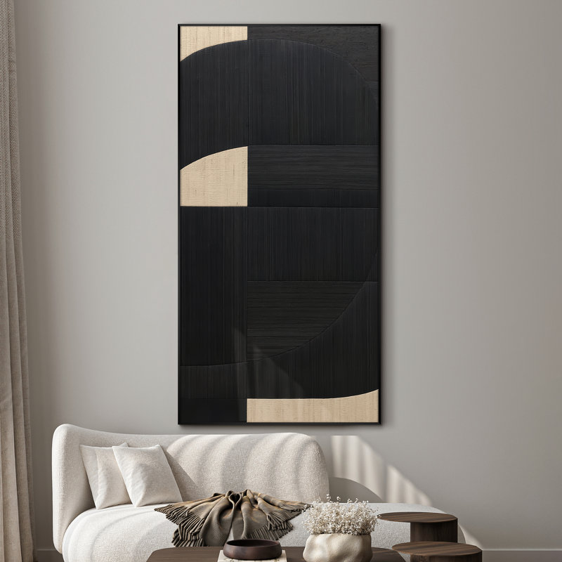 Très grand art mural imprimé sur toile - Œuvre d'art moderne abstraite, décor pour le salon ou la chambre à coucher - «Assemblage requis du cadre (cadre non fini)»