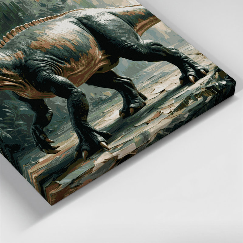 «Dinosaur Iguanodon», art mural sur toile grise, H 11 po x l 14 po