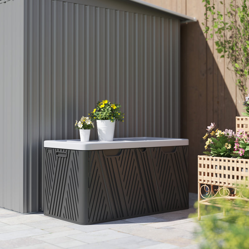 Outsunny 380L Garden Storage Box Waterproof Lockable Lid 115 x 60 x 60 cm
