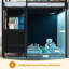 Lit mezzanine simple bas avec lumières RVB, 7 tiroirs, bibliothèque, échelle inclinée et espace de jeu sous le lit-609866142