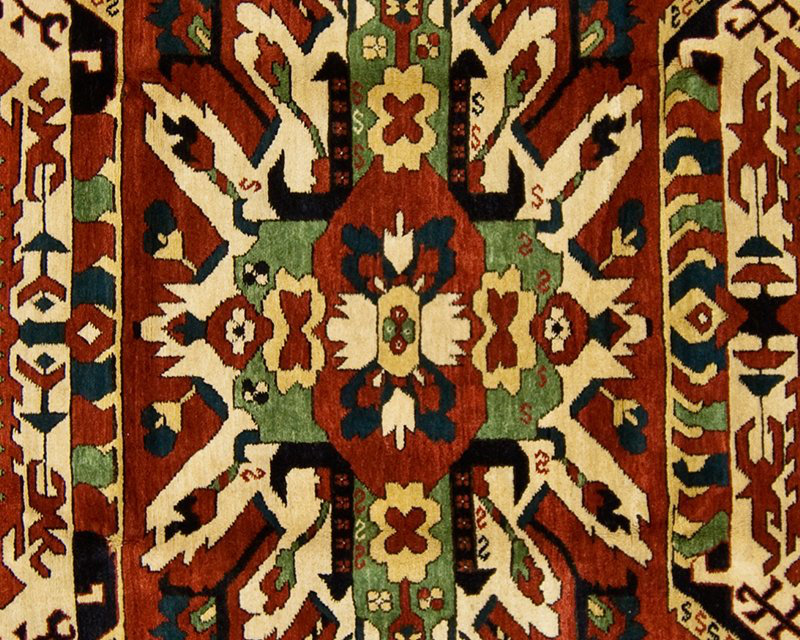 Chelaberd Wool Southwestern Area Rug in Beige/Red