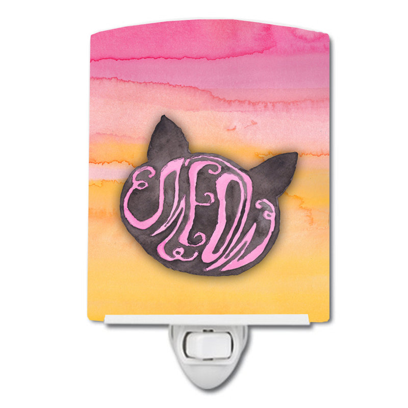 Cat Face Meow Ceramic Night Light