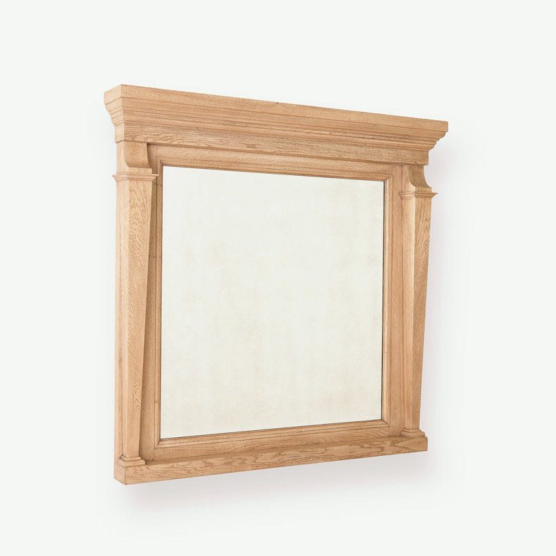 Josephine Square Solid Wood Mirror, Oak Wood