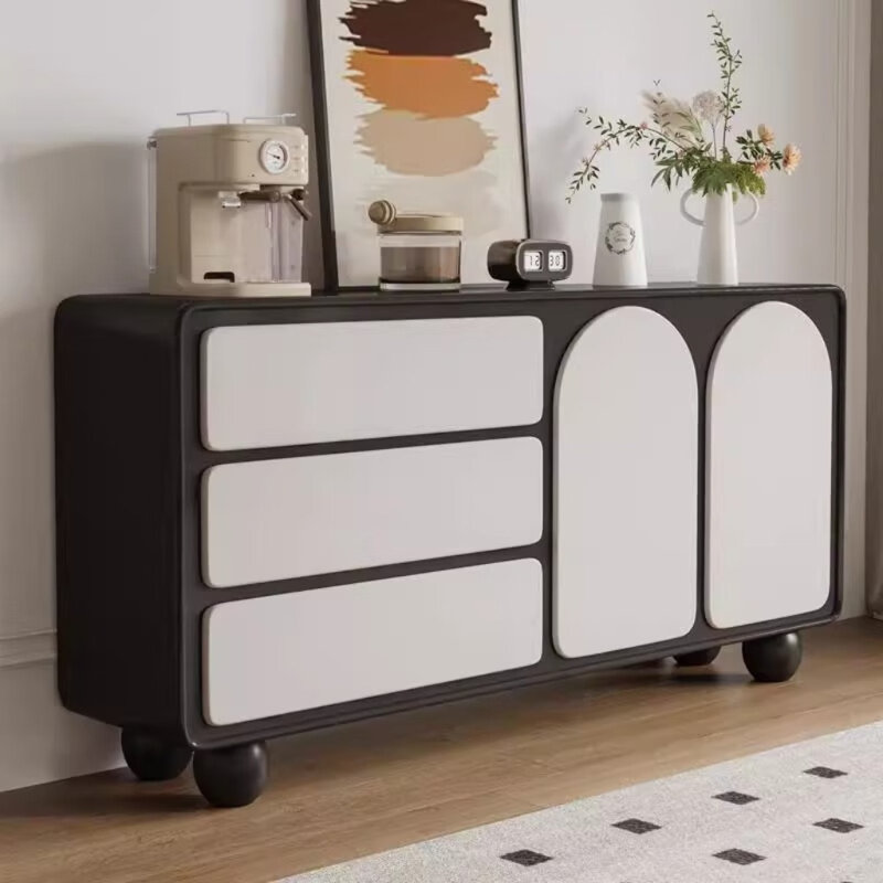 Buffet rétro français et à la mode, Noir / blanc cassé