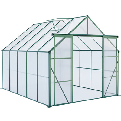 Polycarbonate Walk-In Outdoor house With Double Doors/Sliding Doors/Adjustable Roof Vent/UV Resistant Panels/Ventilation System