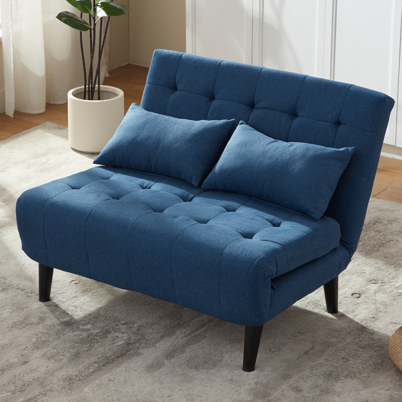 Upholstered Linen Accent Chair, loveseat, Blue