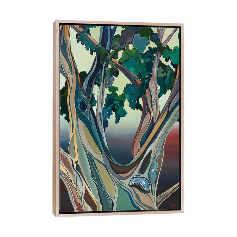 Grand arbre à Honolulu_1PC6, Cadre flottant en bois naturel, H 26 po x l 18 po