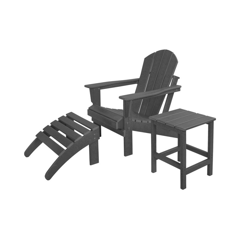 Laguna Foldable Outdoor Adirondack Chair, Gray