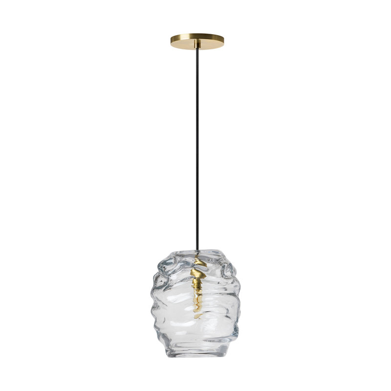 Audra 1 - Light Pendant, Hand-Rubbed Antique Brass/Clear