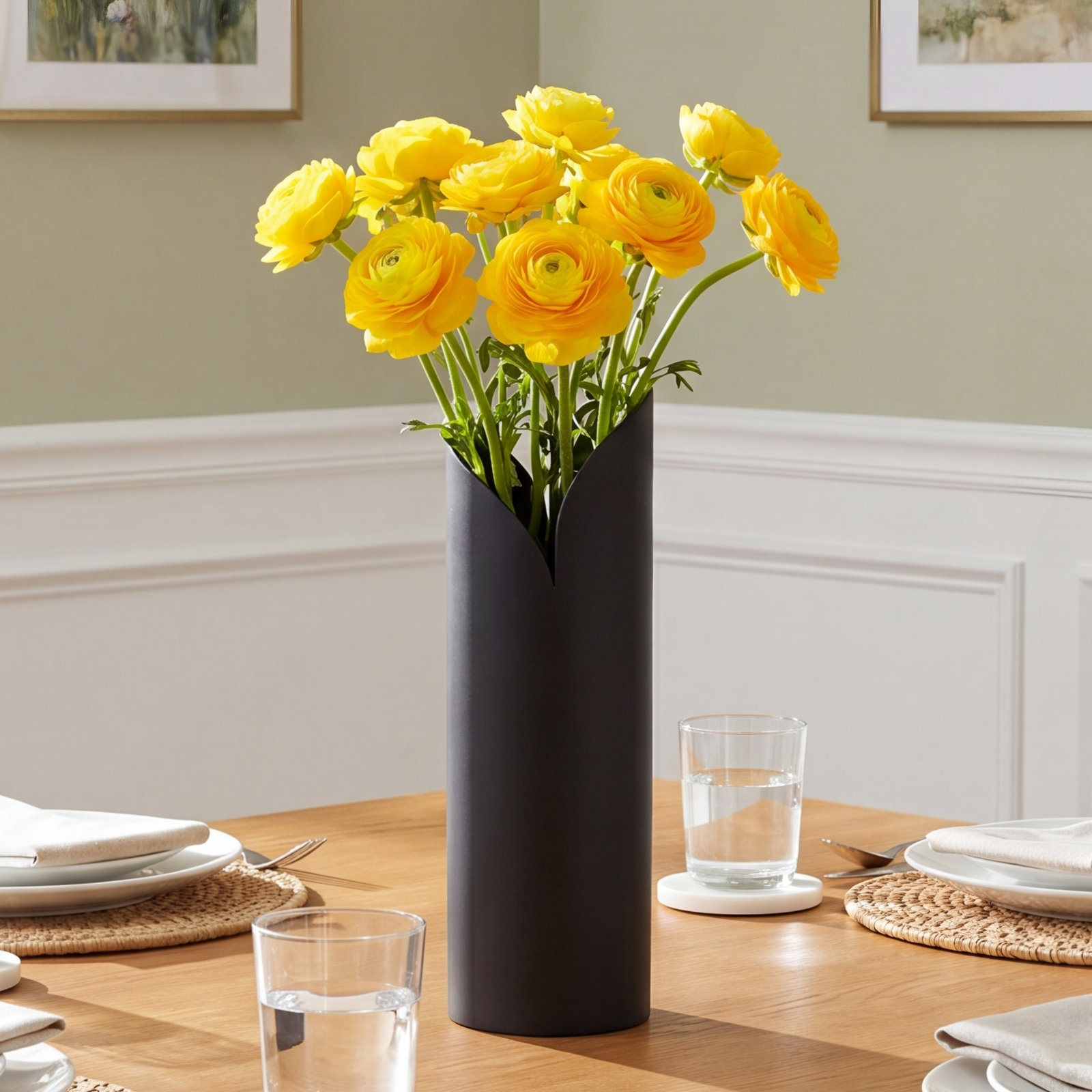 Jenny Iron Table Vase, 13" H x 4" W x 4" D, Ivory