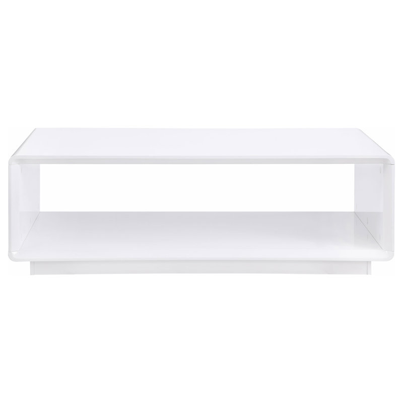 Shuster Rectangular Cocktail Coffee Table White High Gloss