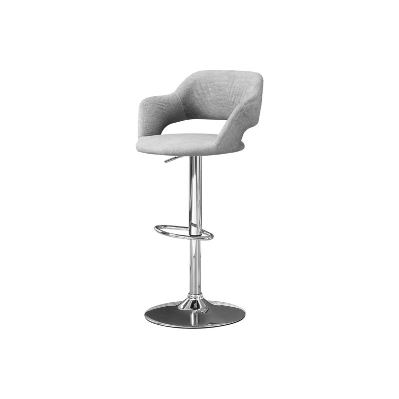 Chaise de bar pivotante à 360 degrés avec housse grise et tabouret en tissu à structure métallique