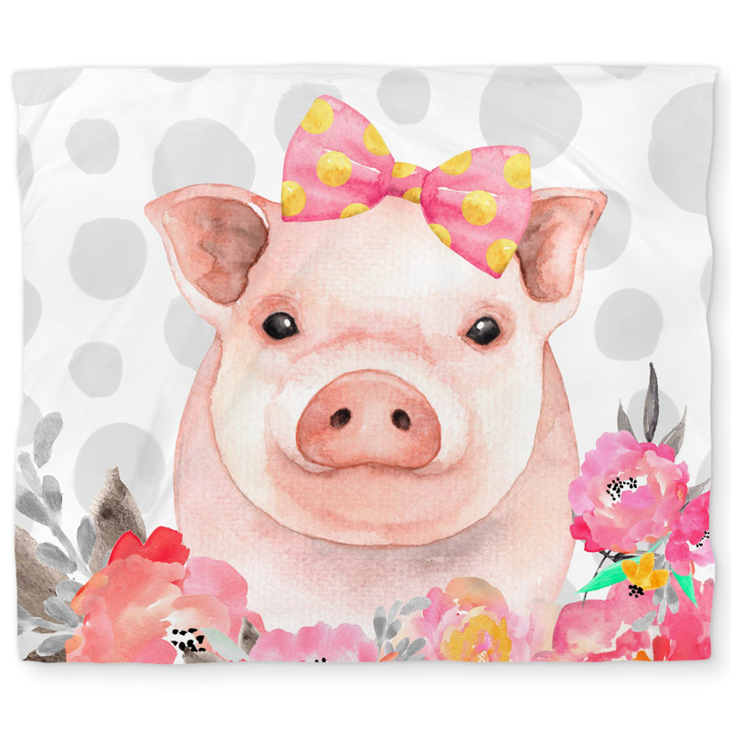 Pretty Pig Animals Flowers Duvet Cover | Home Decor Essentials