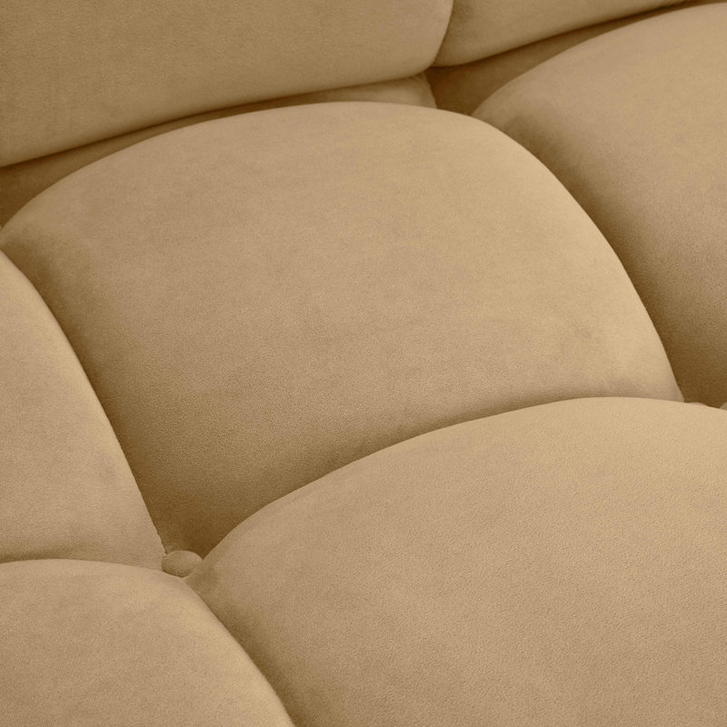 Brown Velvet Modular Tufted Armless Chair