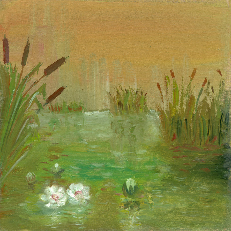 Water Lilies On The Pond by Mitza - Wrapped Canvas Print, 76cm H x 76cm W x 3.8cm D