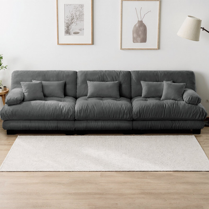 Canapé modulaire à 3 places Nimbus, Gris, H 35,4 po x l 133,8 po x P 36 po, 3