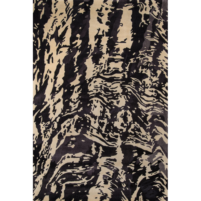 Ayano Wool Abstract Indoor Rug, Rectangle 3'6" x 5'6"