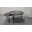 Ensemble de 2 tables basses gigognes rondes de 27,56 po, plateau en marbre et base en métal robuste pour le salon et la chambre à coucher-1472910346