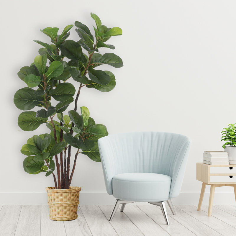 Grand figuier figuier - ficus lyrata artificiel de 4,9 pi avec 102 feuilles de soie réalistes