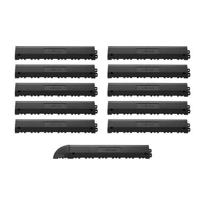Transition Edge Kit, Durable Straight Garage Floor Edging, PP Material, Easy Installation, Edge Protection for Wet Area Restaurant Pool, Only Compatible with  Drainage Mats, Black