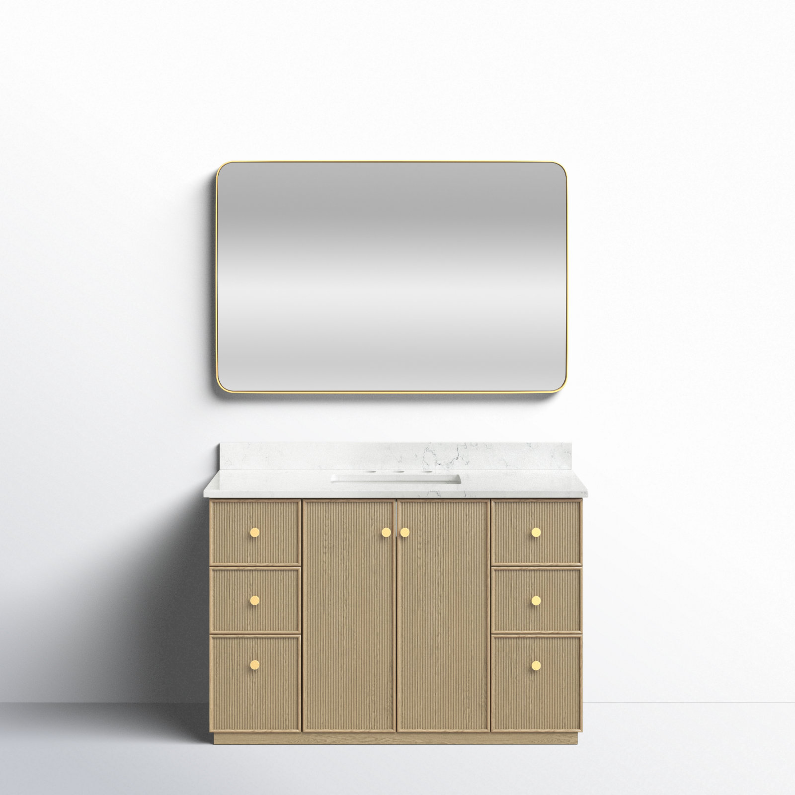 Amella 48'' Single Bathroom Vanity, Natural Oak