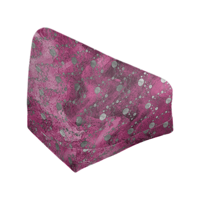 Fauteuil sac de pois Leffel, Housse de pouf, H 38 po x l 42 po x P 29 po, Rose / Gris