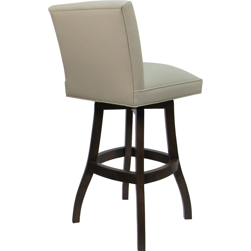 Tabouret de bar pivotant en bois sur base en S, Brown, Beige, Counter Stool (26" Seat Height)