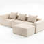 Corduroy Upholstered 4 Multi Person Modular Compression , Soft , Modern , No Assembly For Living Area With Fabric, Compression, Structure, Needed-825849994