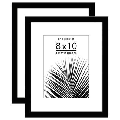 Cadre photo Americanflat - ensemble de 2 - cadre avec passe-partout - plexiglas poli