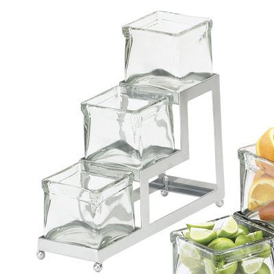 Iron 3 Step Glass Jar Display