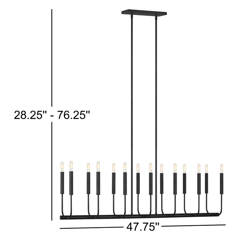 Tedder 14 - Light Kitchen Island Pendant, Aged Iron