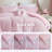 Romantic Pink Bedding Sets, Microfiber Comforter With Double Ruffle Edge For Cozy Bedrooms