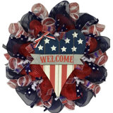 Patriotic Heart Welcome Wreath