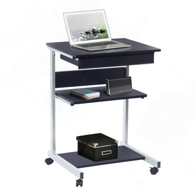 Rolling Laptop Cart With Storage, Graphite