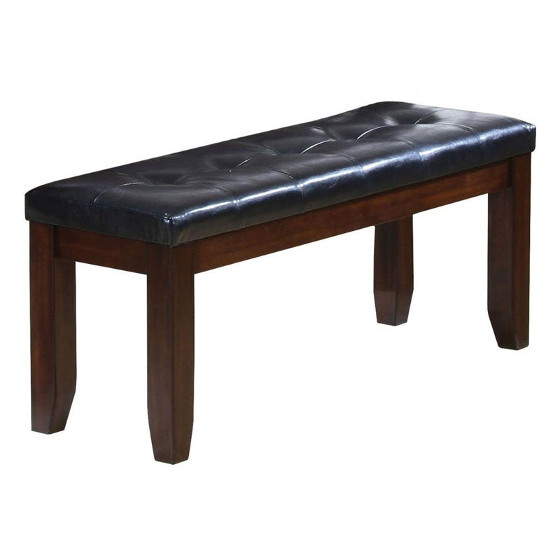 Banc élégant 48 po x 17 po x 20 po noir et espresso, H 20 po x l 48 po x P 17 po