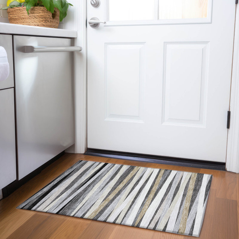 Premium Machine Washable Naglee AMF997 Stripes Rug, Rectangle 1'8" x 2'6"