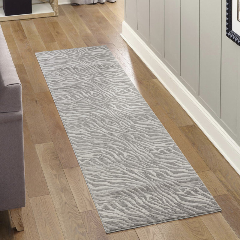 Gray 2 ft. 7 in. x 9 ft. 10 in. Area Rug, Runner 2'7" x 9'10"