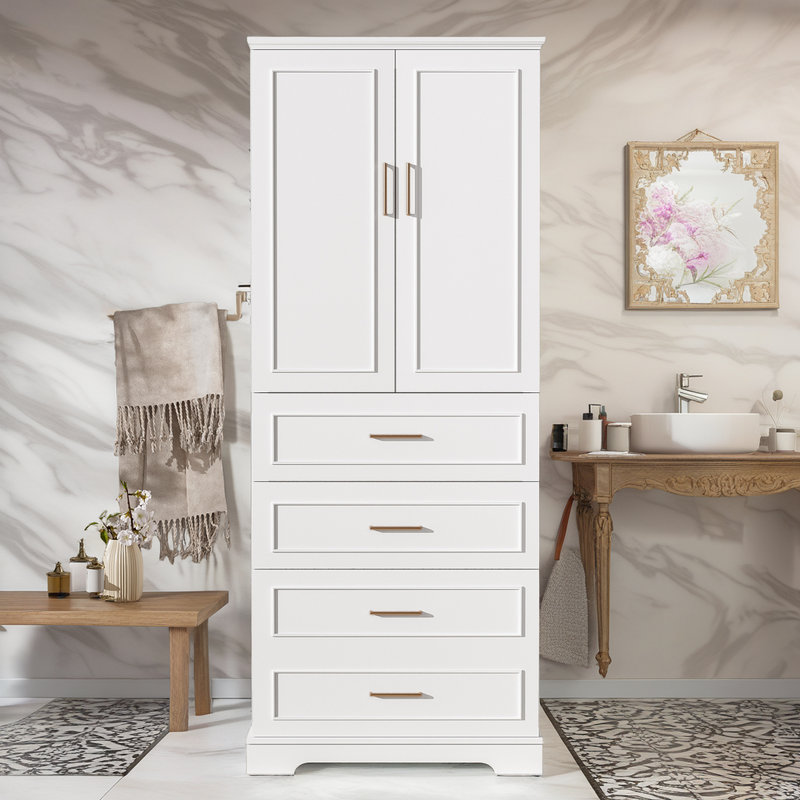 Armoire de rangement haute de 72,1 po avec 3 tiroirs et tablettes réglables?, Chrome