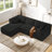 106" Boneless Deep Seat Modular Sofa With Lounge Chair & Memory Foam-718366716-718366712