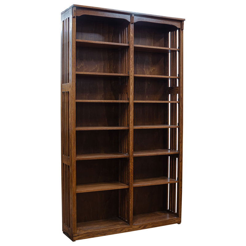 Wilma Horizontal Solid Wood Bookcase, (7 Shelves) 84" H x 48" W x 13" D