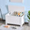 Morman Storage Box Toy Chest Cabinet Unit Organizer with Safety Hinges White
