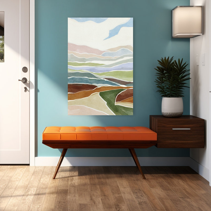 «Landscape Hues Abstract Peaceful Serene Landscape Mountain», art mural