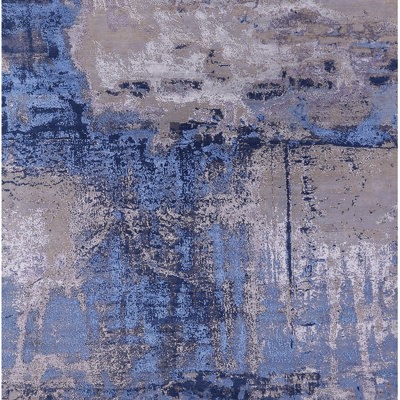 Tapis bleu / gris Brodi