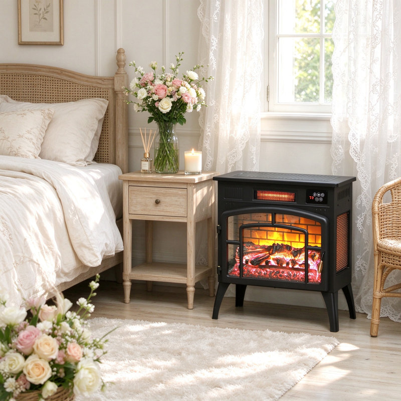 Millwood Pines 22.8 " W Black Electric Fireplace with BTU 5000