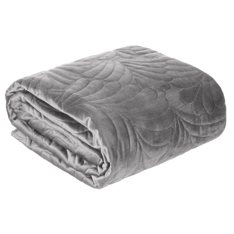 Mercer41 Purkey Floral Bedspread, W170 x L210cm, Silver