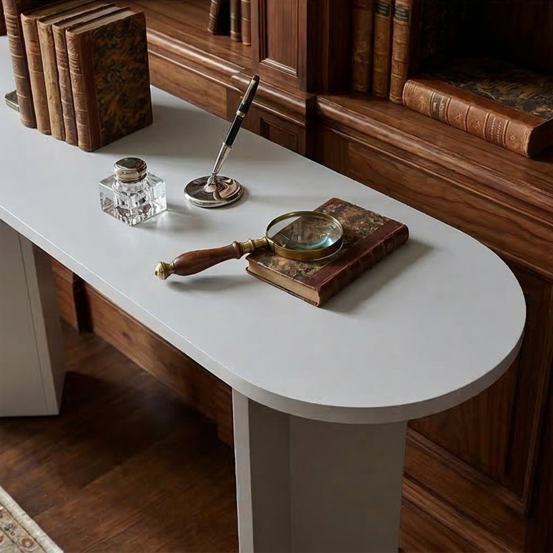 Console de vestibule Everly Curvilinear, Blanc