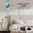  68.5" Standing Floor Lamp Cyan blue liquid watercolor golden stains Teal turquoise marble Dimmable Metal Pole Lamp with Linen Lampshade LED Bulb Included