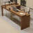 Light walnut L-Shaped Solid Wood desks-107727419-107727416
