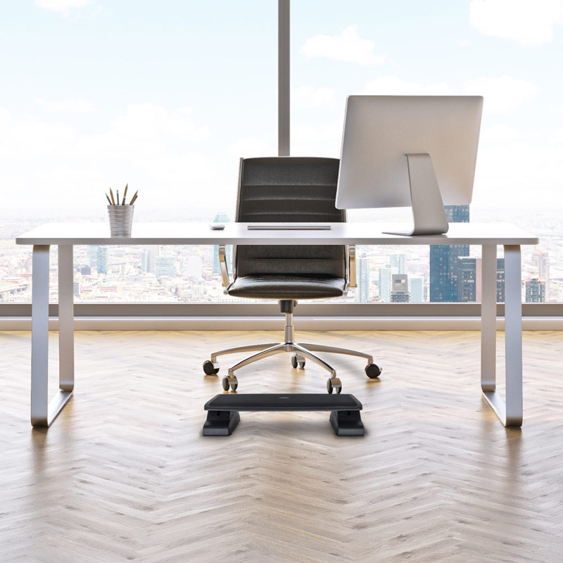 Mount-It! Ergonomic Height Adjustable Desk Footrest with Massaging Surface and Three Tilt Positions