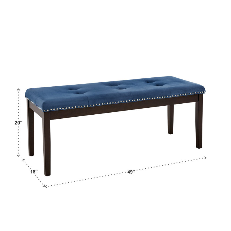 Banford Polyester Blend Upholstered Bench, Blue